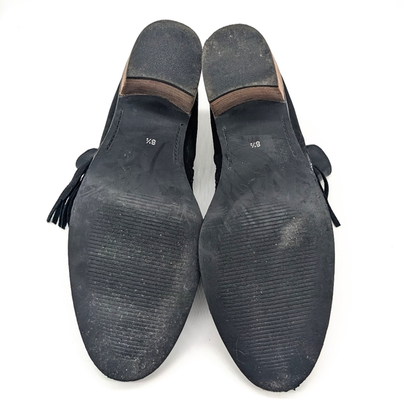 Crevo Autumn Black Leather Ankle Boots With Tassel Zipper Women's Size 8.5 - Picture 6 of 7